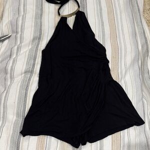 Cache Black Halter Romper sz M